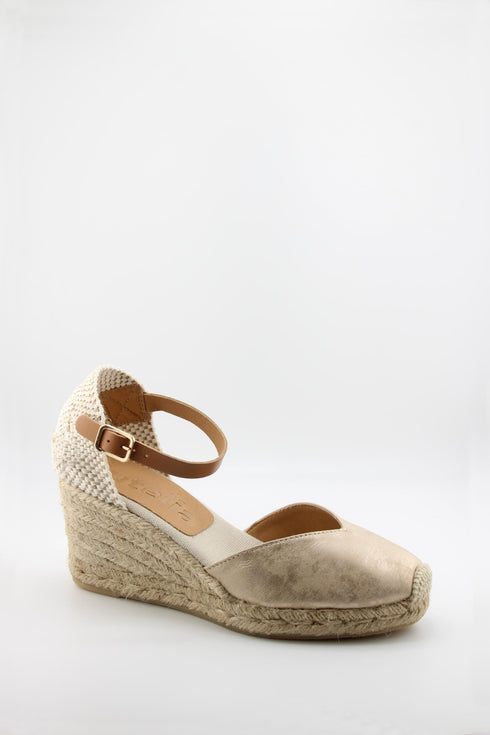 Jutelia Woven Ankle Strap Espadrille Wedges